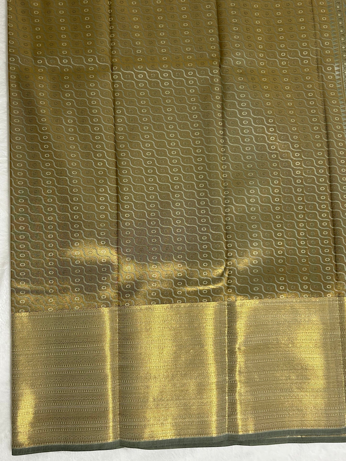 Kanchipuram Premium Semi Silk Saree – Sage Gray
