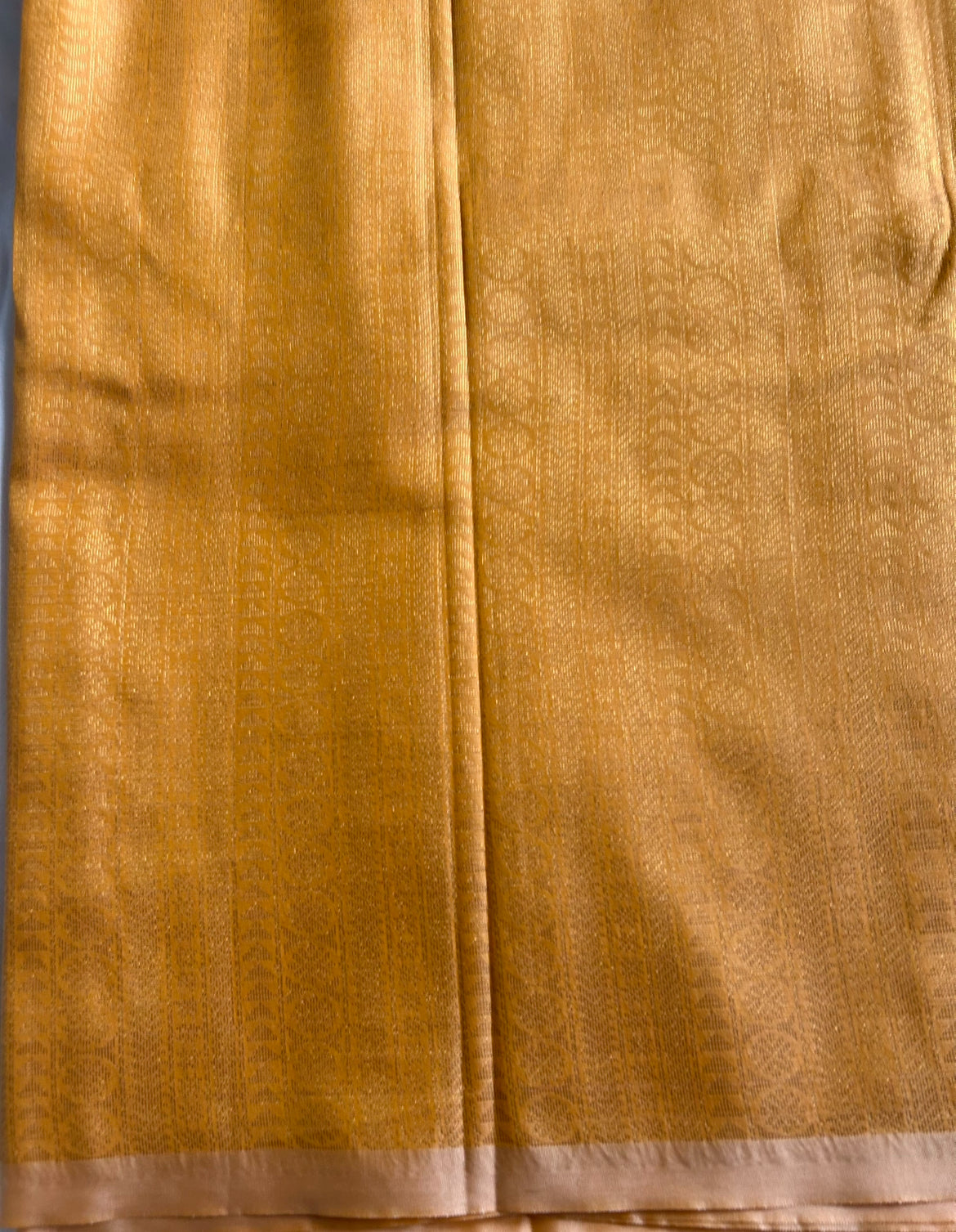 . Semi Kanchipuram PremiumSilk Saree – Sandalwood Yellowish Orange