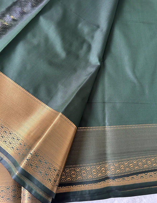 . Semi Kanchipuram Premium Silk Saree – Bottle GreenKanchipuram Premium Semi Silk Saree – Bottle Green