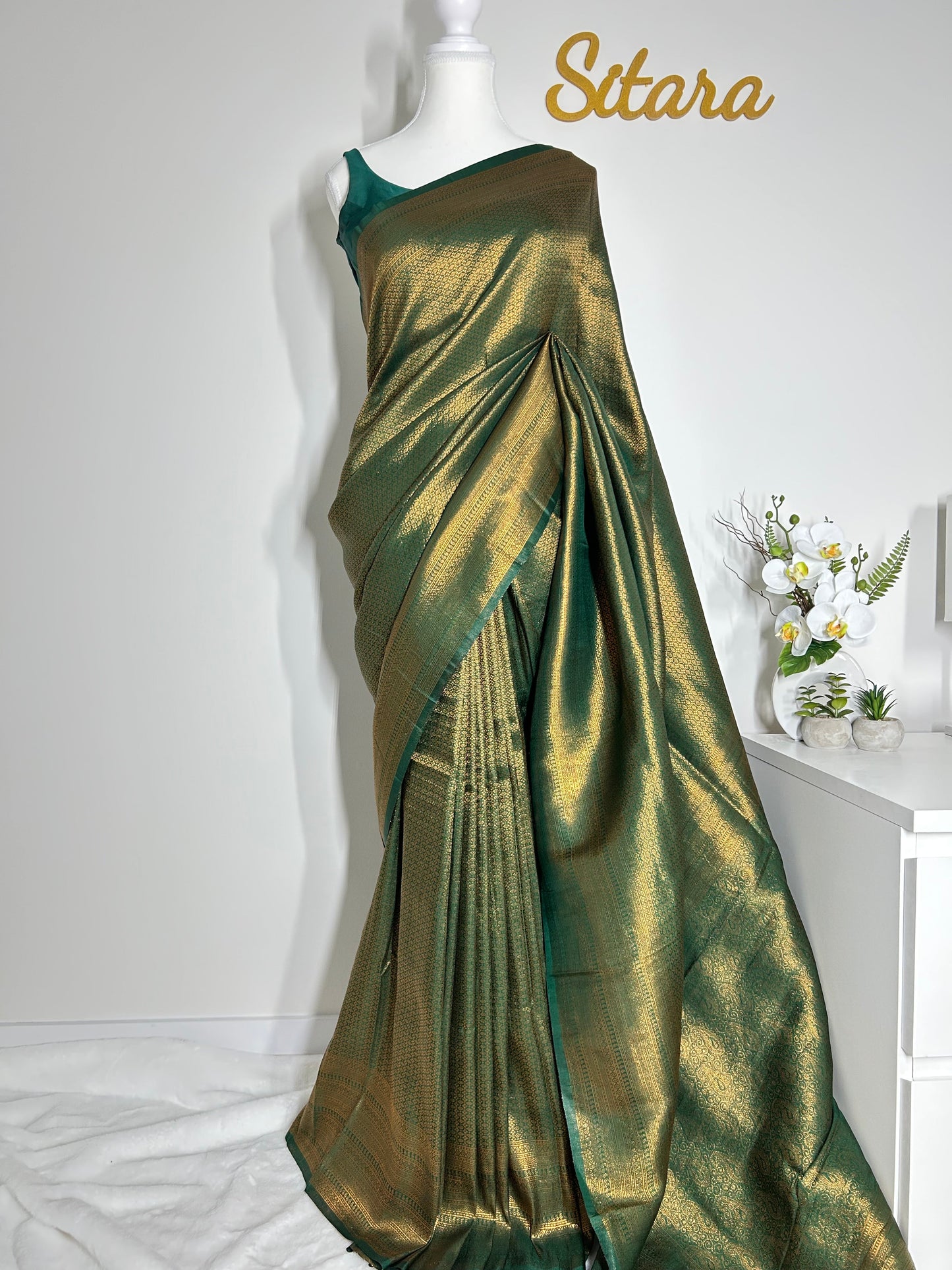 Bottle Green Soft Mixed Silk saree