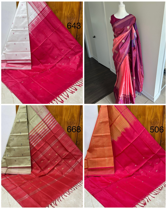 . Vaalai Pattu Vegan Silk Handloom Saree Collection – Lightweight Elegance with Traditional Charm