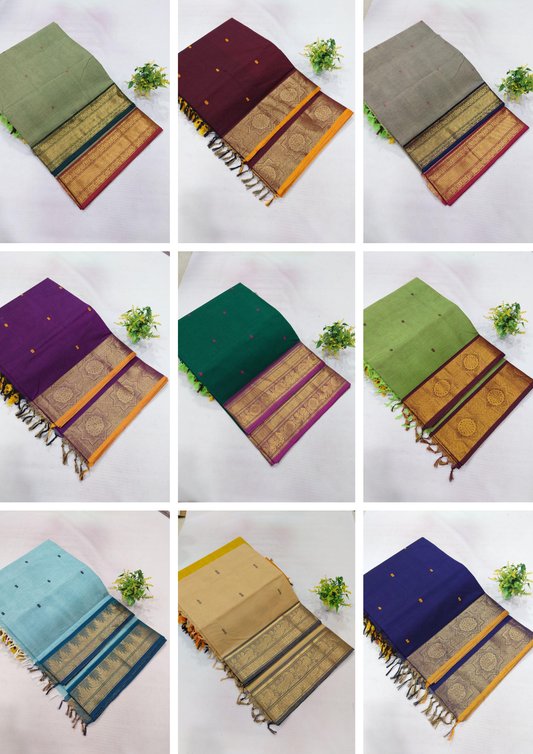 . Pure Kanchipuram Cotton Saree – Heritage from Tamil Nadu