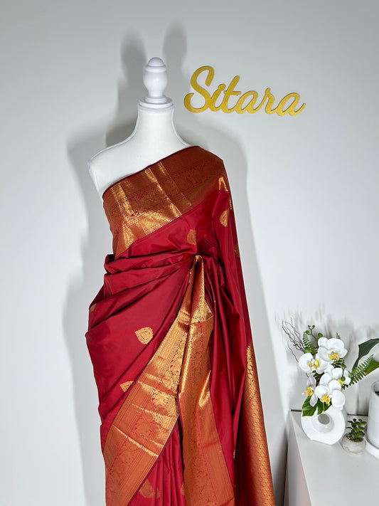 Kanchipuram Premium Semi Silk Saree – Red