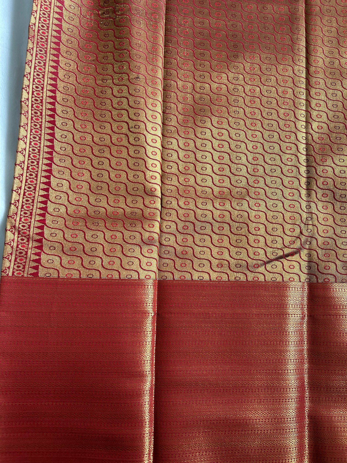 . Semi Kanchipuram Premium Silk Saree – Red
