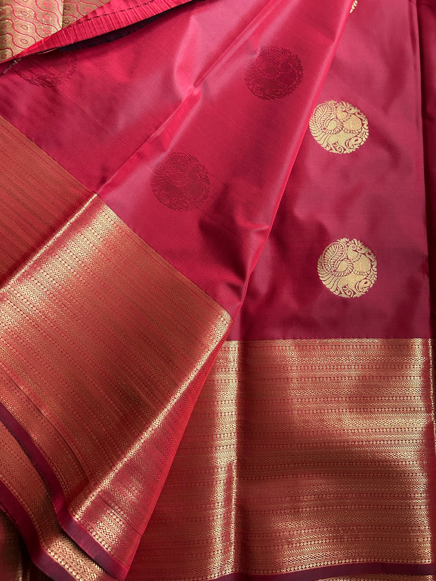 . Semi Kanchipuram Premium Silk Saree – Red