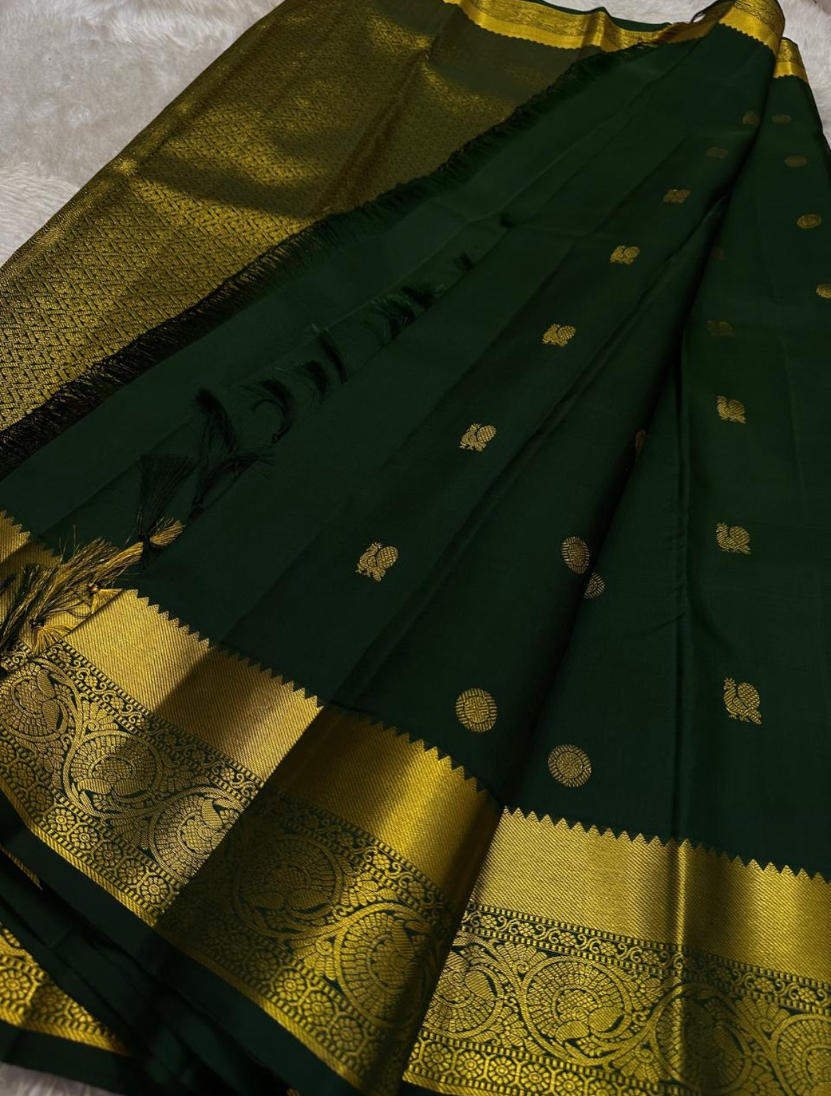 . Pure Kanchipuram Handloom Silk Saree – Green