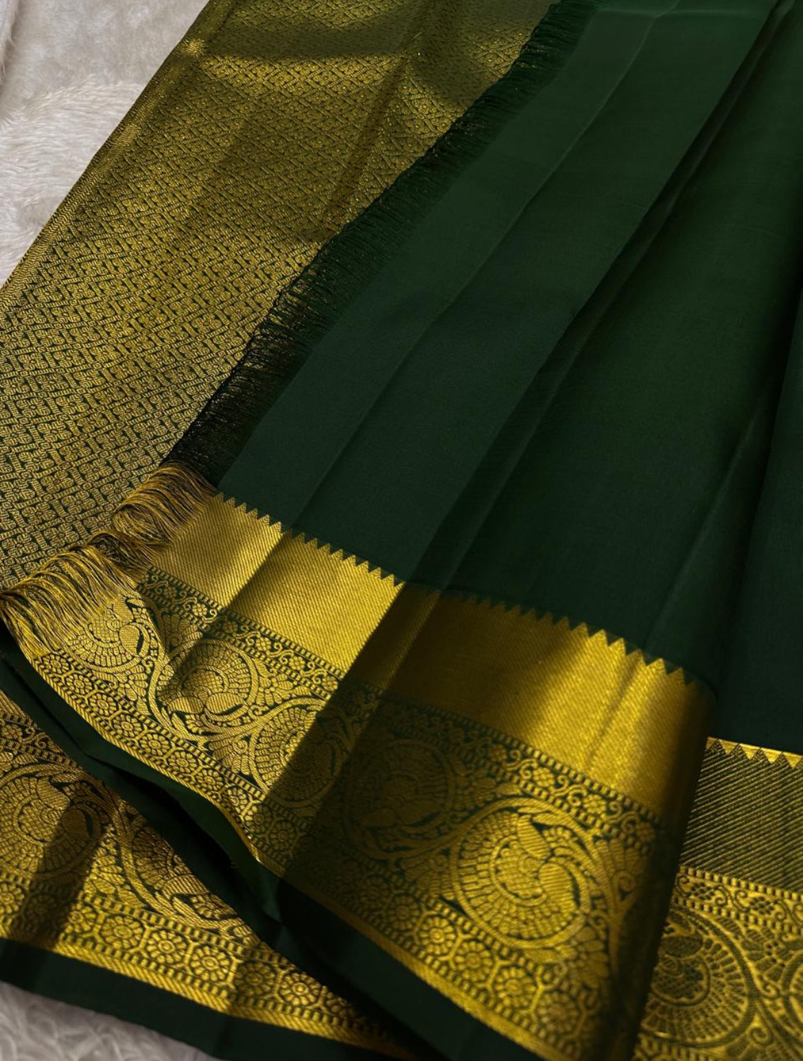 . Pure Kanchipuram Handloom Silk Saree – Green