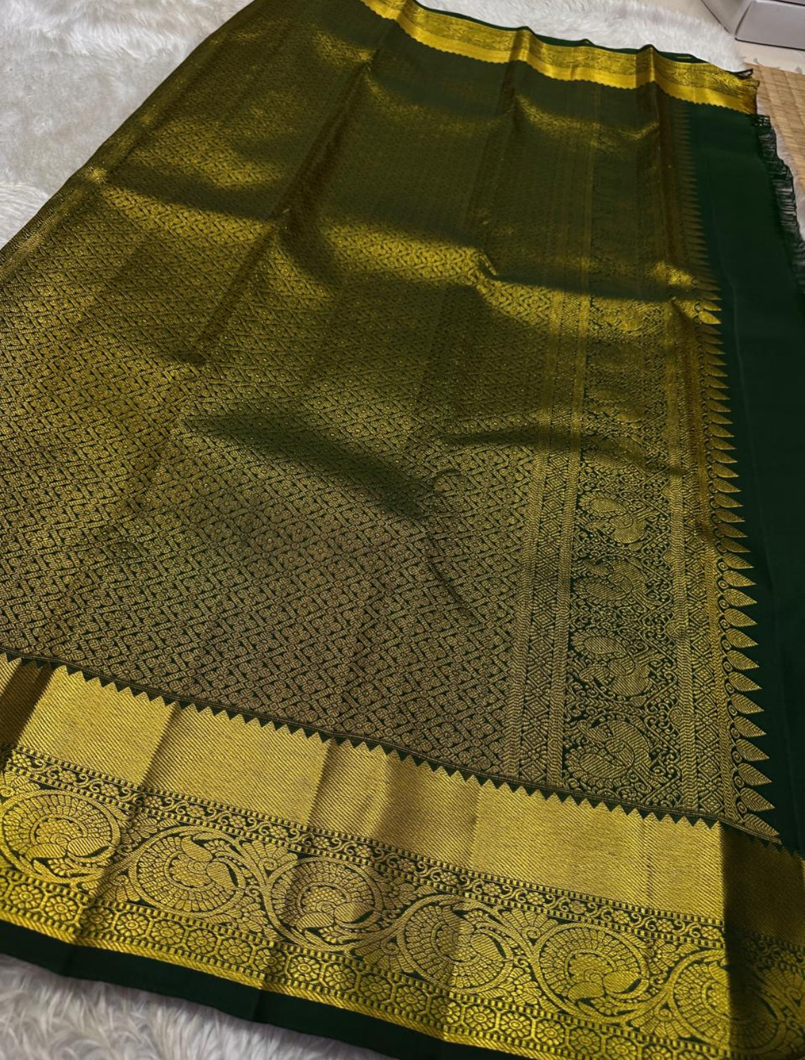 . Pure Kanchipuram Handloom Silk Saree – Green