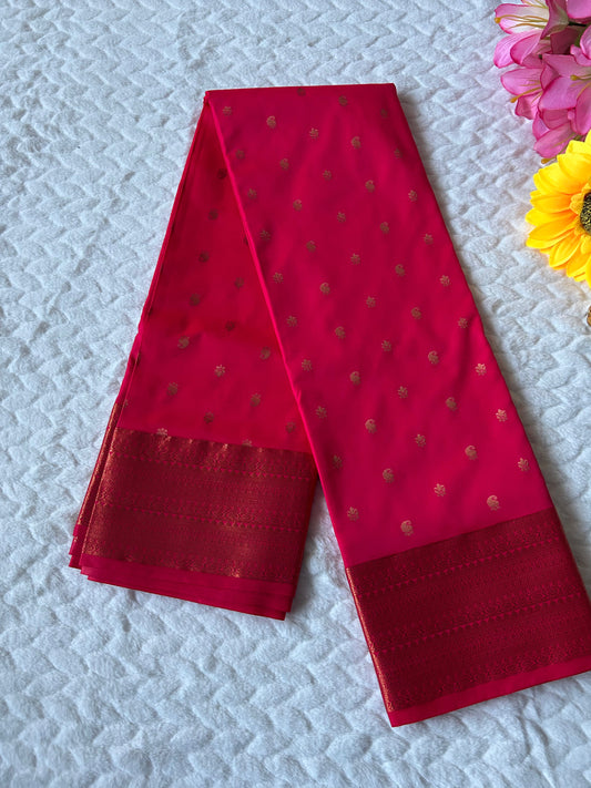 Kanchipuram Premium Semi Silk Saree – Rose Pink