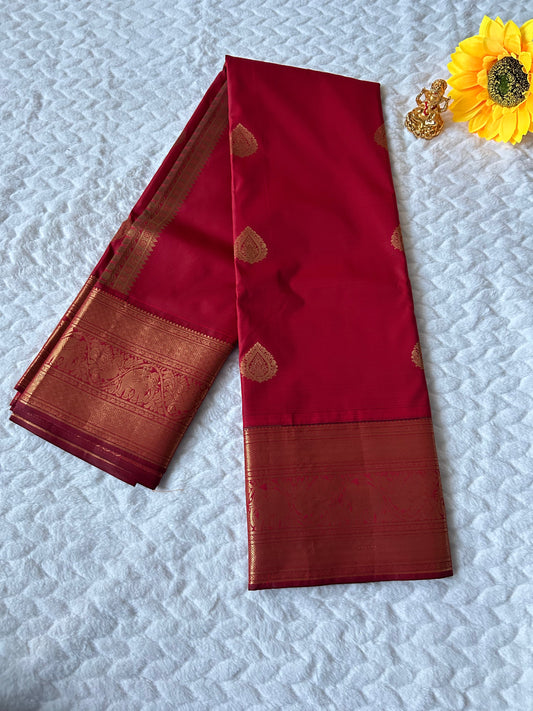 Kanchipuram Premium Semi Silk Saree – Red