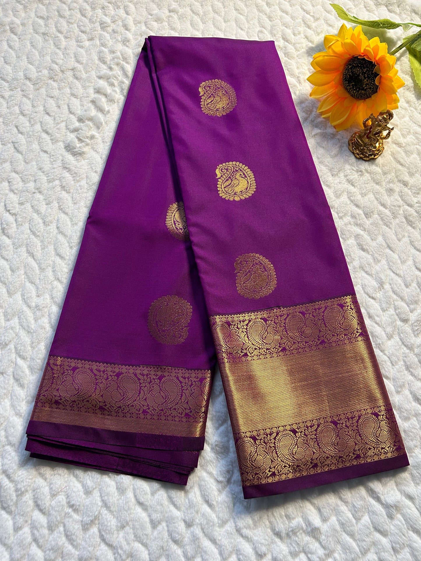 Kanchipuram Premium Semi Silk Saree – Purple