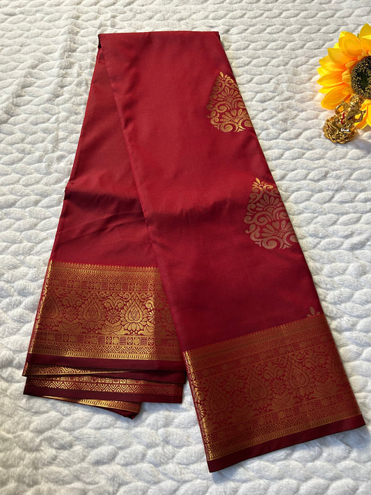 Kanchipuram Premium Semi Silk Saree – Red