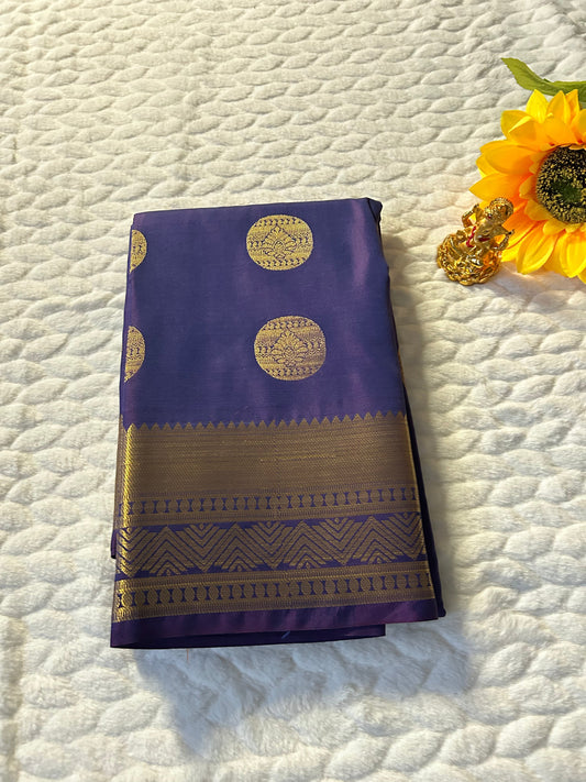 Kanchipuram Premium Semi Silk Saree – Indigo