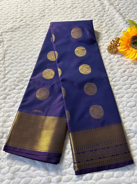 Kanchipuram Premium Semi Silk Saree – Indigo