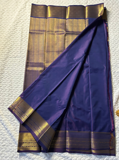 Kanchipuram Premium Semi Silk Saree – Indigo