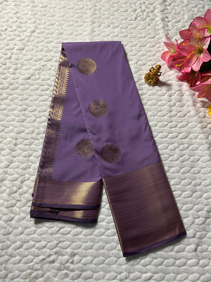 Kanchipuram Premium Semi Silk Saree – Lavender