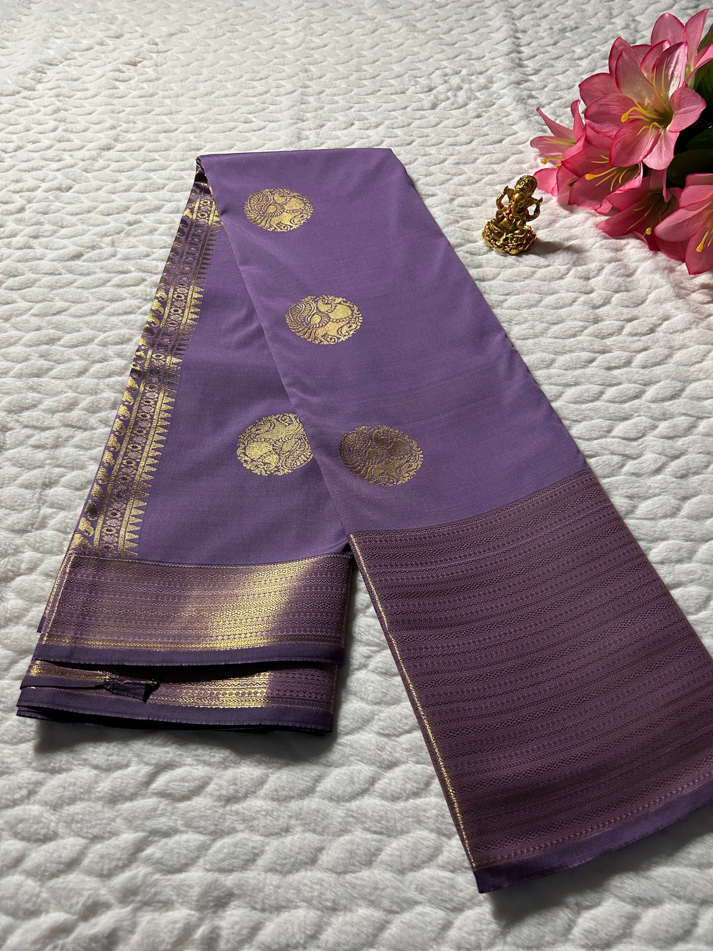 Kanchipuram Premium Semi Silk Saree – Lavender