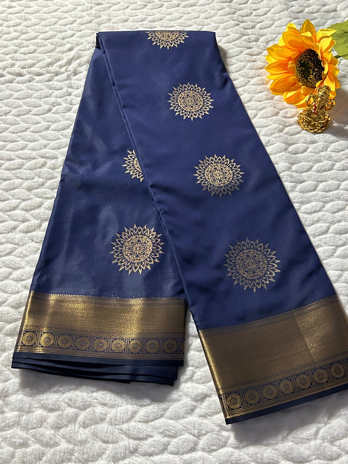 Kanchipuram Premium Semi Silk Saree – Navy