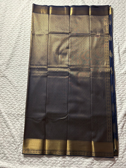 Kanchipuram Premium Semi Silk Saree – Navy