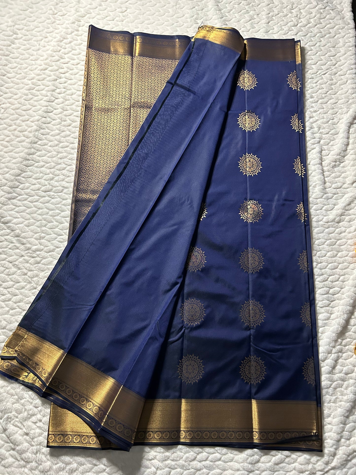 Kanchipuram Premium Semi Silk Saree – Navy