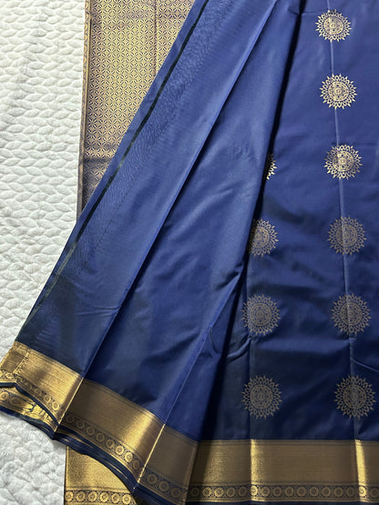 Kanchipuram Premium Semi Silk Saree – Navy