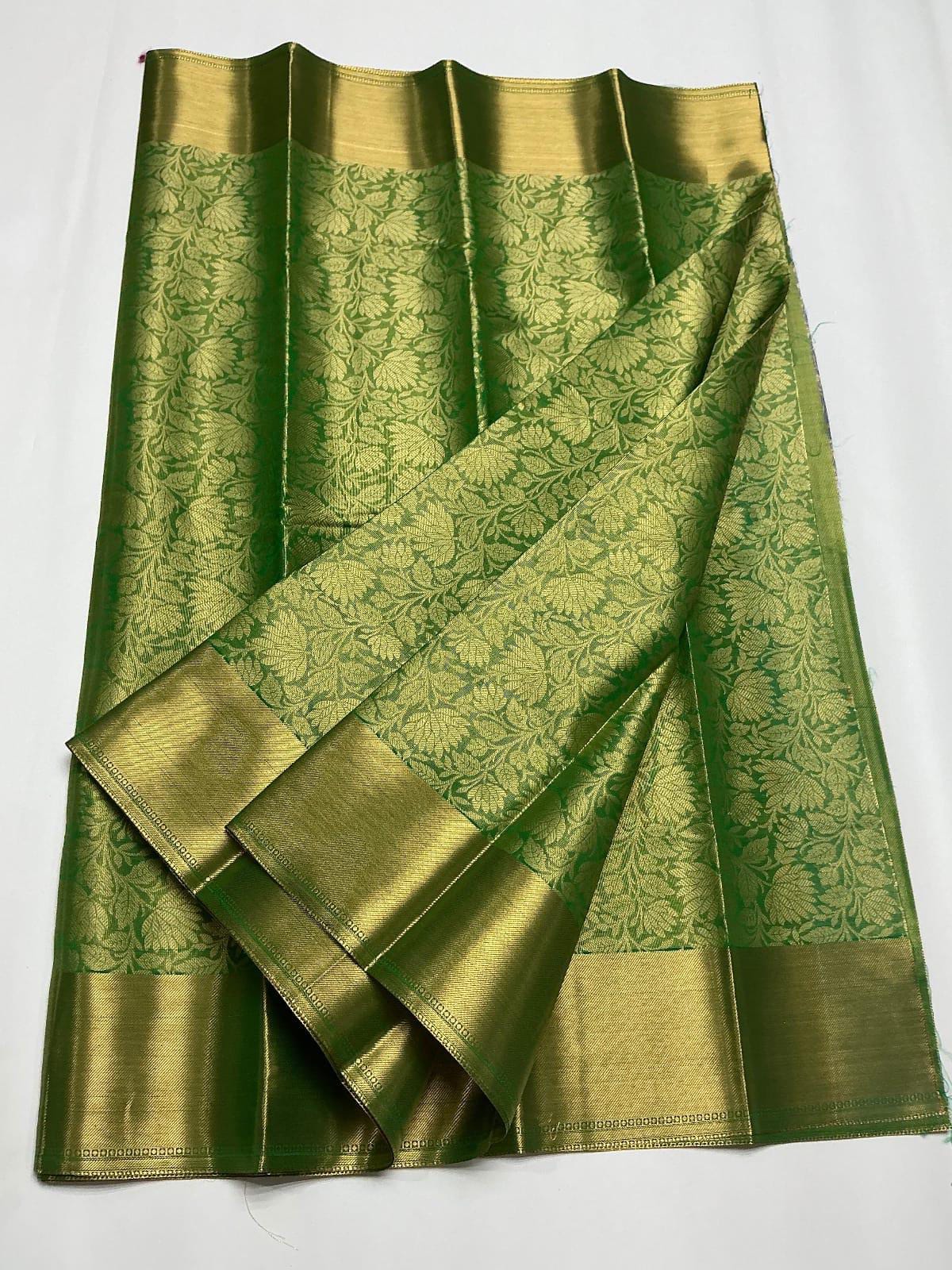 . Tissue Saree – Emerald Green “Ambani” Style - Art Silk