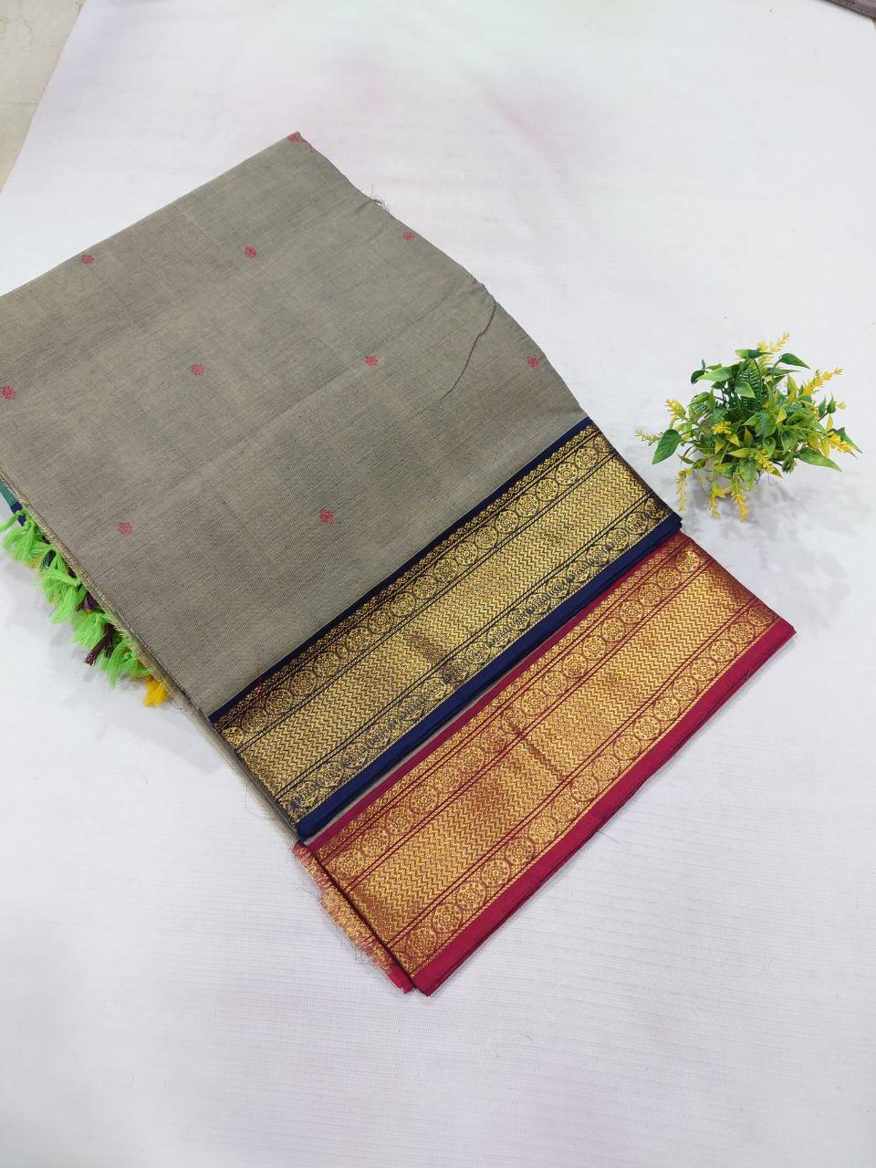 . Pure Kanchipuram Cotton Saree – Heritage from Tamil Nadu