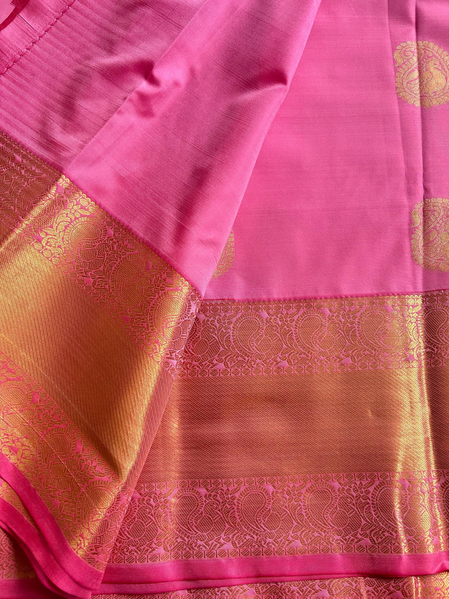 . Semi Kanchipuram Premium Silk Saree – PINK