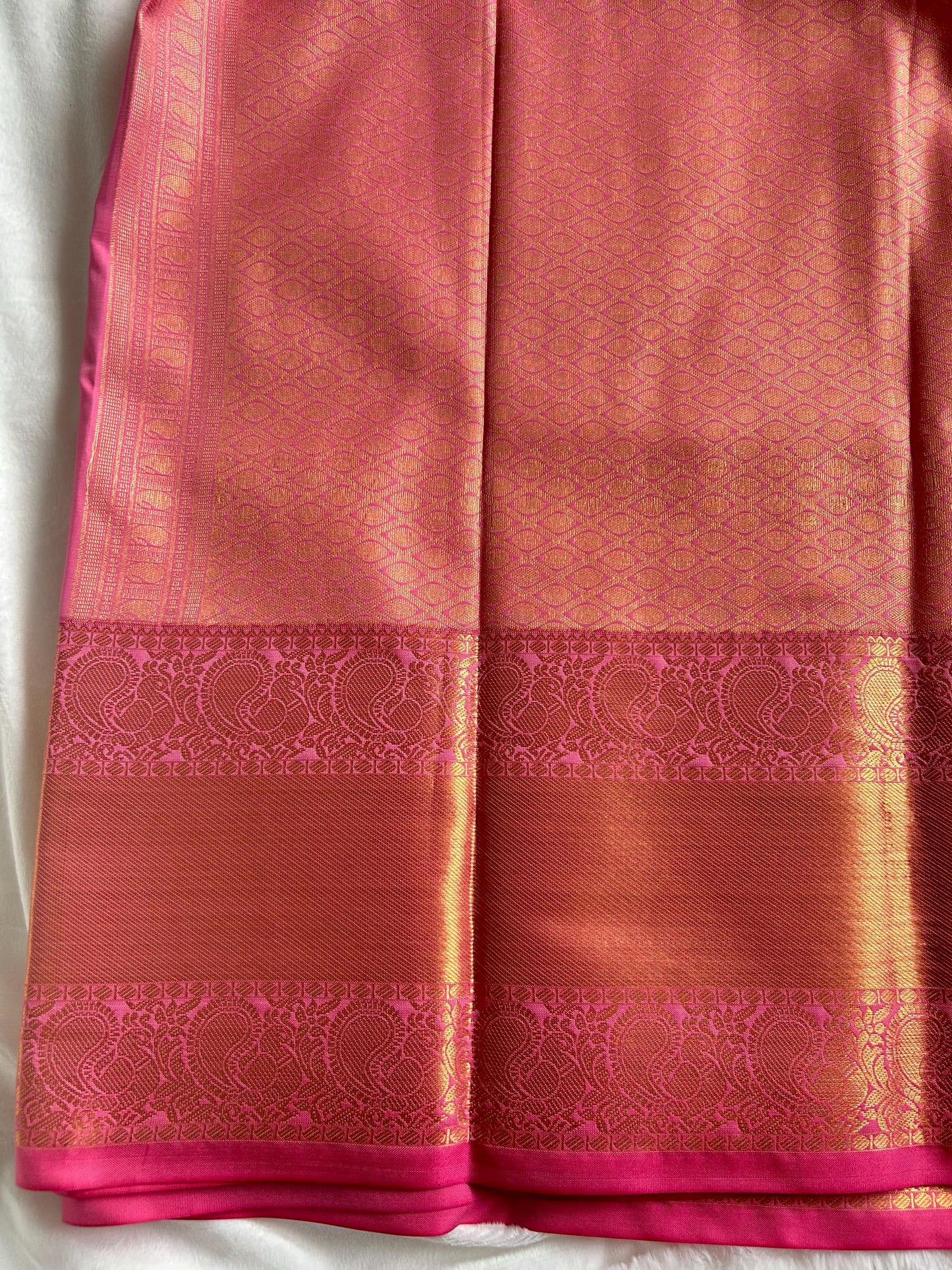 . Semi Kanchipuram Premium Silk Saree – PINK
