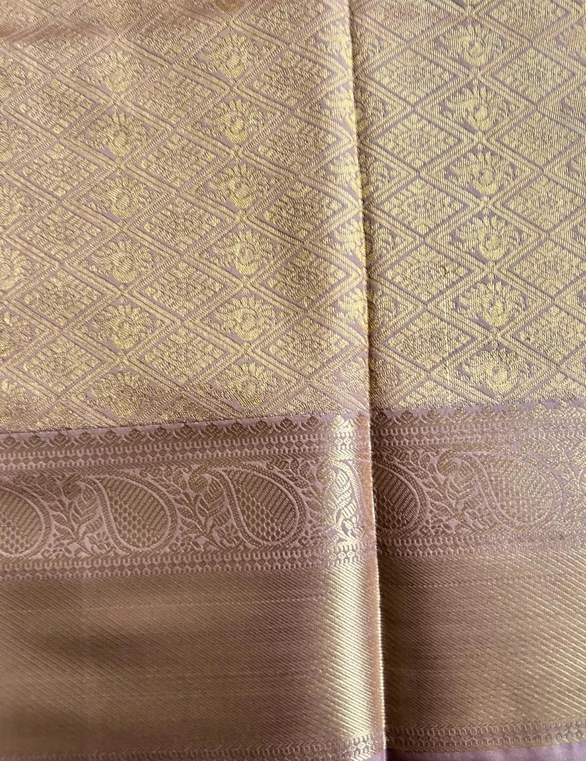 . Semi Kanchipuram Premium Silk Saree – Nude Mauve