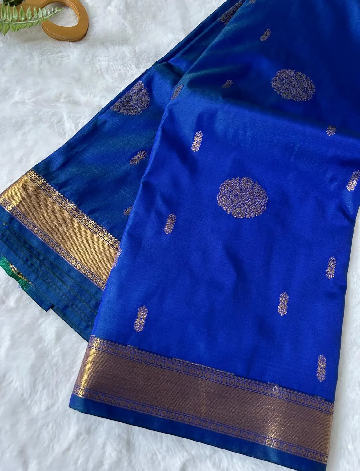 . Semi Kanchipuram Premium Silk Saree – royal blue
