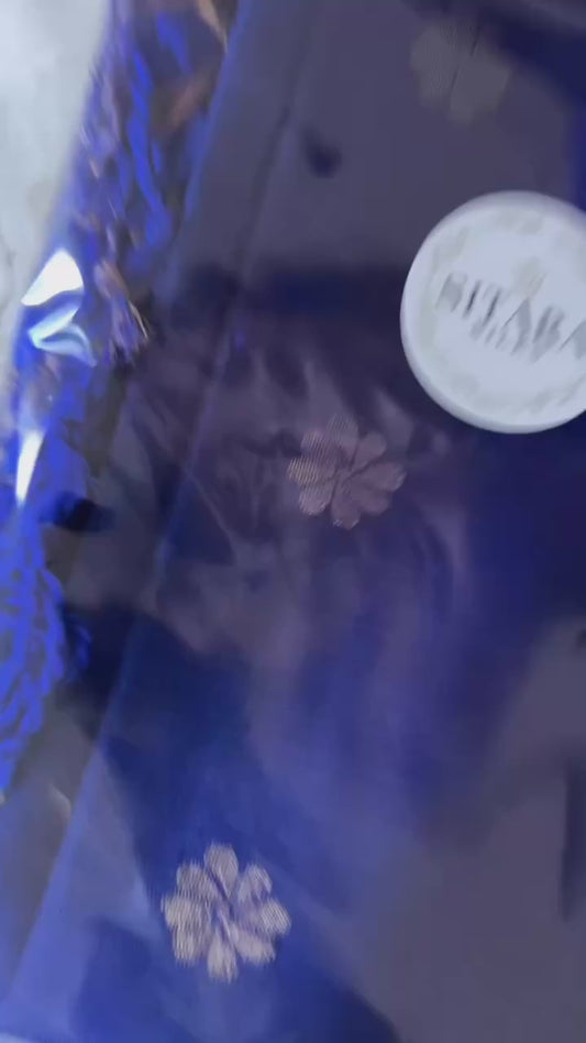 . Pure Kanchipuram Soft Silk Saree – Beautiful Blue | Traditional South Indian Bridal Saree