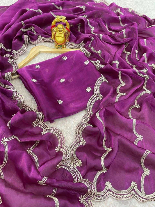 Purple Party Wear Saree