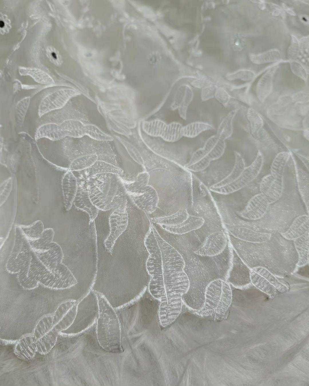 White Organza Party Wear Saree